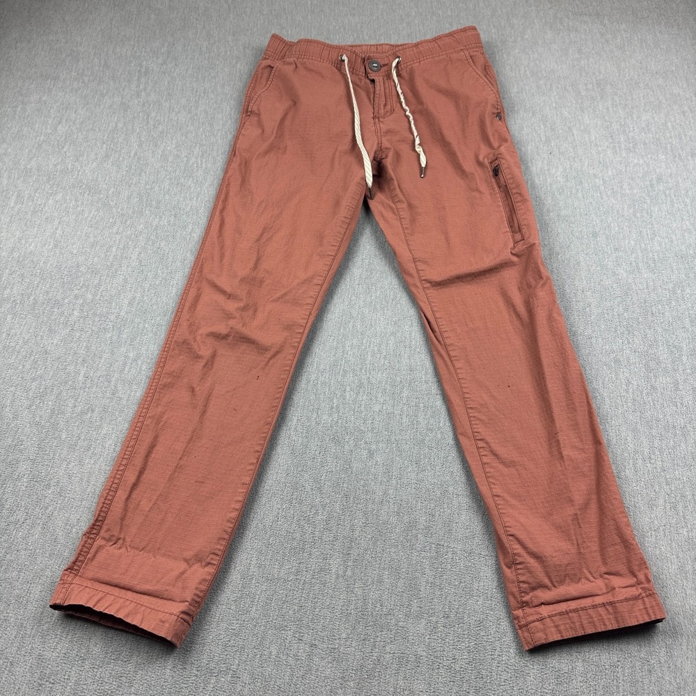 Vuori Ripstop Pants Womens 28 Rust Orange‎ Organic Cotton Drawstring Athletic